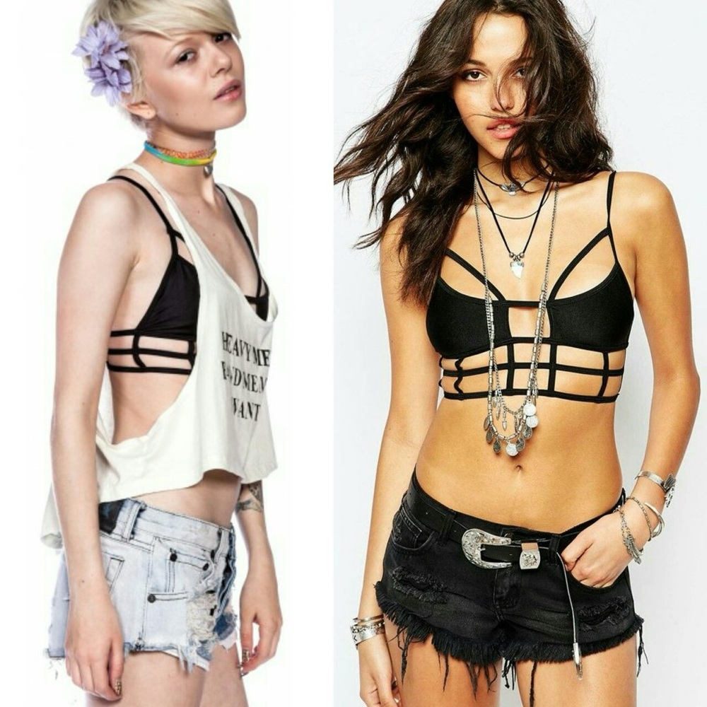 NWT Benjamin jay black Bralette XS